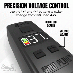 Mini Plug 510 Cart Battery with Built-in USB-C Cable, Adjustable Voltage, LED Display – view 4
