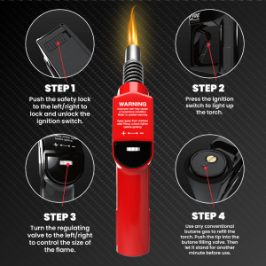 "Gas Pump" Shaped Torch Refillable and Adjustable Flame – view 2