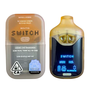 Boutiq Switch V4 Glow – Lemon Stripe X Star Fruit 2g Dual Tank