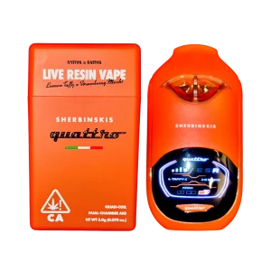 Sherbinskis Quattro 2G Live Resin Disposable “Lemon Taffy (Sativa) x Strawberry Mochi (Sativa)