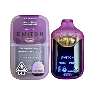 Boutiq Switch V4 Glow – Purple Berry X Mago Runtz 2G Dual Tank